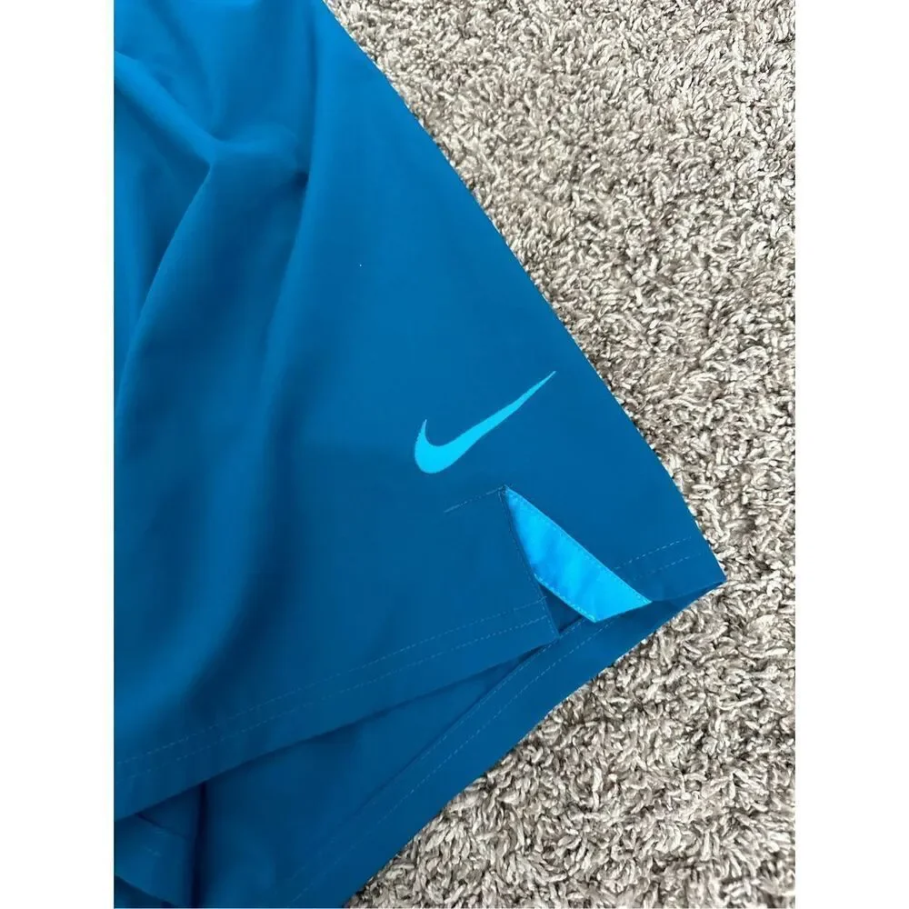nike men’s swim trunks swim shorts blue lined men’s size XL